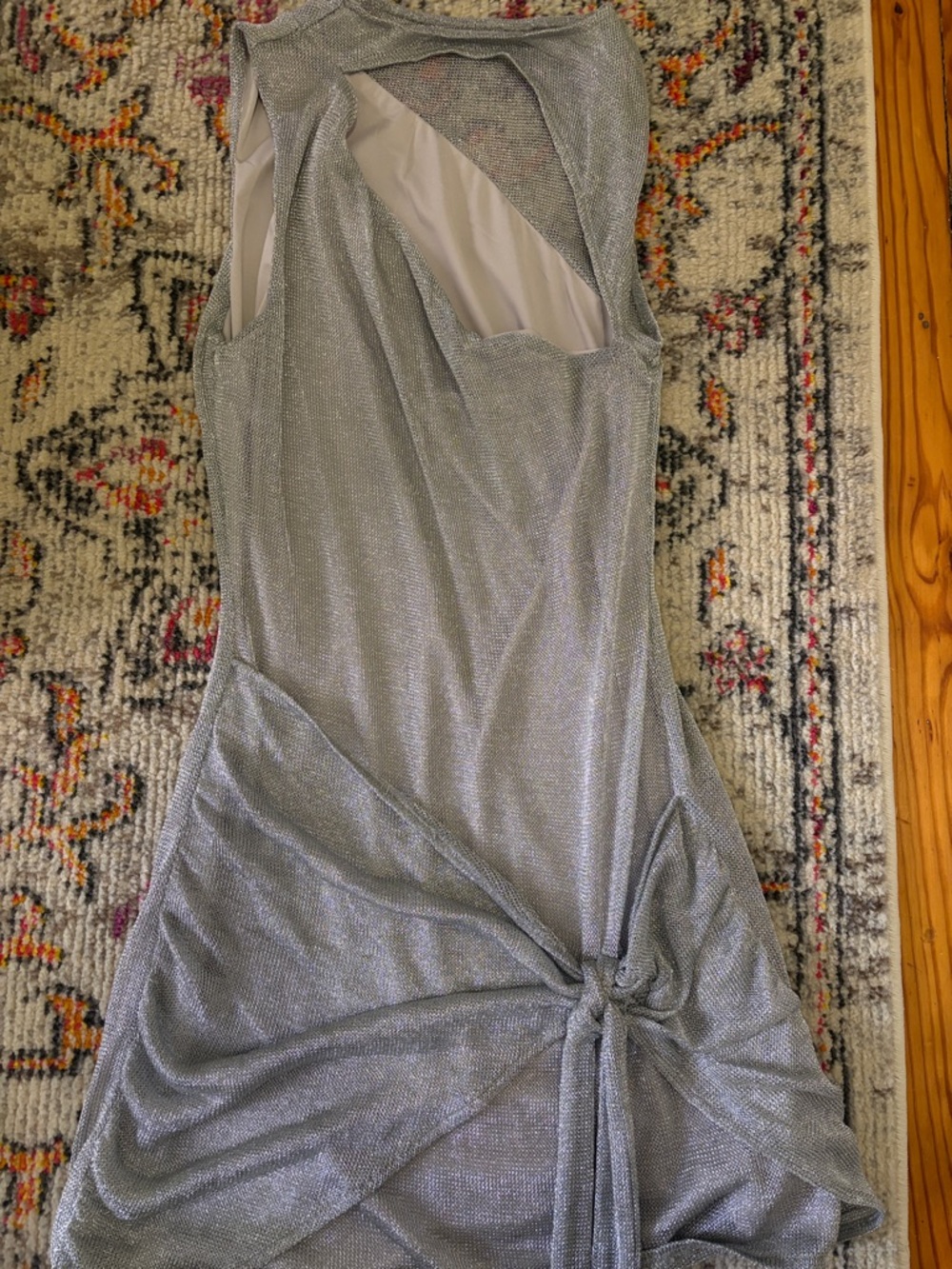 Tiger Mist Silver Knit Tie-Waist Dress